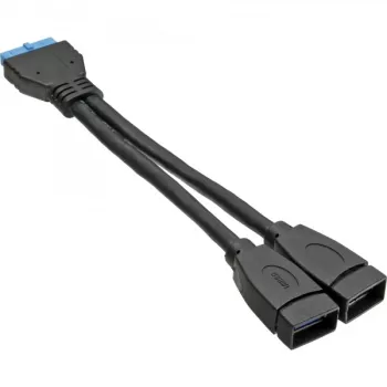 InLine USB 3.0 adapterkabel intern 2x USB Type-A bus / moederbord-header
