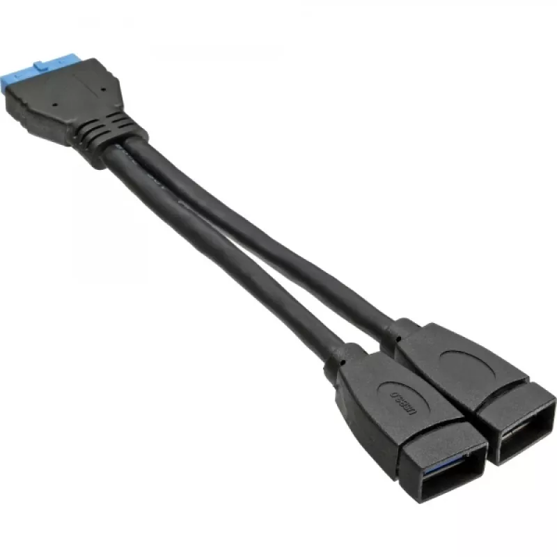 InLine USB 3.0 adapterkabel intern 2x USB Type-A bus / moederbord-header