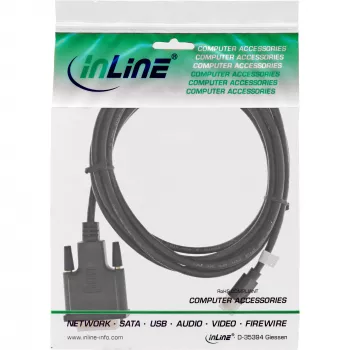 InLine Mini DisplayPort stekker naar DVI-D 24+1 stekker kabel, zwart/goud, 0,5m