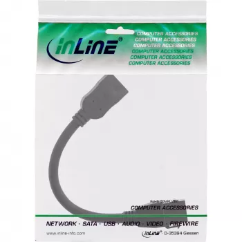InLine HDMI keystone adapterkabel 4K/60Hz, HDMI A bus/bus, zwart, 0,2m