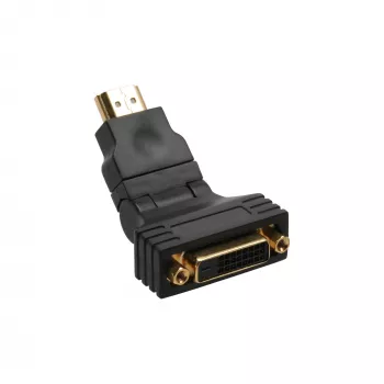 InLine HDMI naar DVI adapter HDMI stekker / 24+1 bus 180° haaks verguld