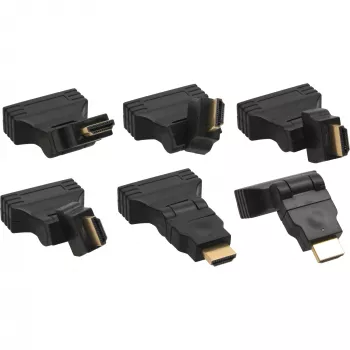 InLine HDMI naar DVI adapter HDMI stekker / 24+1 bus 180° haaks verguld