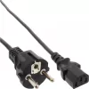 InLine netkabel, CEE 7/7 recht / 3-polig IEC C13 stekker, zwart, 1,8 m