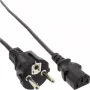 InLine netkabel, CEE 7/7 recht / 3-polig IEC C13 stekker, zwart, 1,8 m