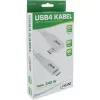 InLine USB4-kabel, USB-C, eenzijdig haaks, PD 240W, 8K60Hz, TPE, wit, 1m