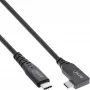 InLine USB4-kabel, USB-C, eenzijdig haaks, PD 240W, 8K60Hz, TPE, zwart, 1m