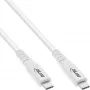InLine USB4-kabel, USB-C stekker/stekker, PD 240W, 8K60Hz, TPE, wit, 1m
