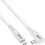 InLine USB4-kabel, USB-C, eenzijdig haaks, PD 240W, 8K60Hz, TPE, wit, 0,5 m