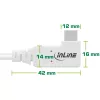 InLine USB4-kabel, USB-C, eenzijdig haaks, PD 240W, 8K60Hz, TPE, wit, 0,5 m