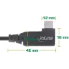 InLine USB4-kabel, USB-C, eenzijdig haaks, PD 240W, 8K60Hz, TPE, zwart, 0,5m