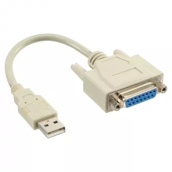 USB-adapterkabel USB Type A stekker DB15 bus InLine 33101