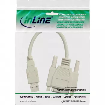 USB-adapterkabel USB Type A stekker DB15 bus InLine 33101