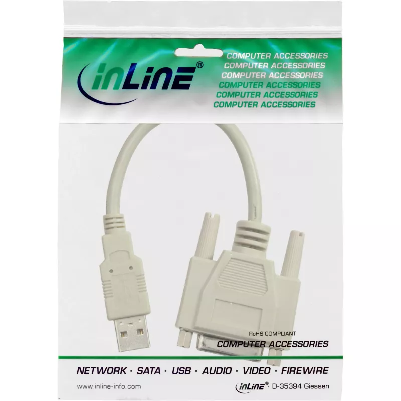 USB-adapterkabel USB Type A stekker DB15 bus InLine 33101