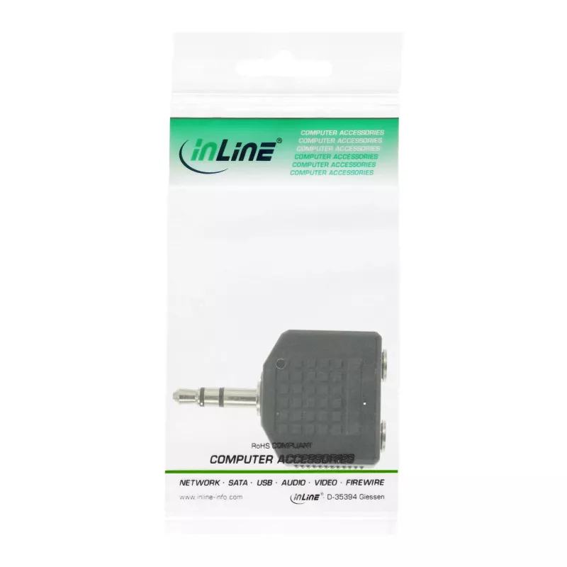 InLine audio-adapter 3,5 mm stekker / 2x 3,5 mm stereo bus