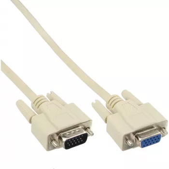 InLine VGA-kabel 15 HD stekker/bus beige 5 m