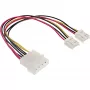 InLine interne Y-stroomkabel 1x 5,25 inch Molex / 2x 3,5 inch floppy 0,20 m