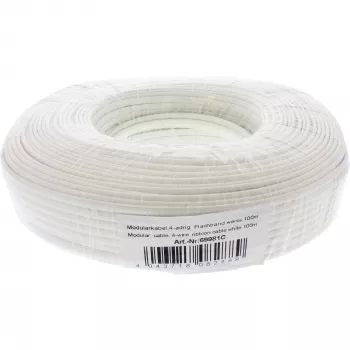 InLine modulair kabel 4-aderige lintkabel wit 100m ring