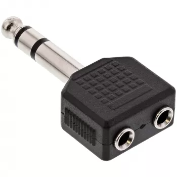 InLine audio-adapter 6,3mm stereo-jackstekker / 2x 3,5mm stereo-jackbus