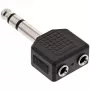 InLine audio-adapter 6,3mm stereo-jackstekker / 2x 3,5mm stereo-jackbus