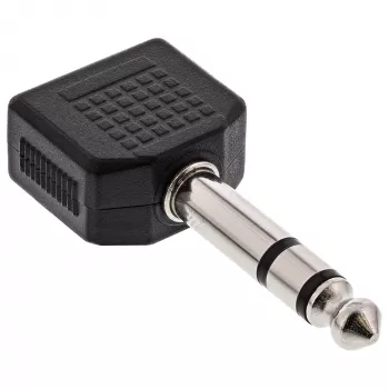 InLine audio-adapter 6,3mm stereo-jackstekker / 2x 3,5mm stereo-jackbus