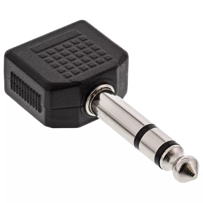 InLine audio-adapter 6,3mm stereo-jackstekker / 2x 3,5mm stereo-jackbus