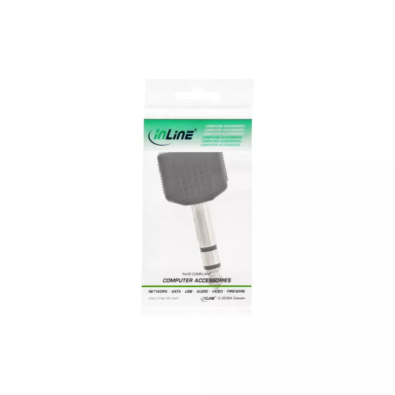 InLine audio-adapter 6,3mm stereo-jackstekker / 2x 3,5mm stereo-jackbus