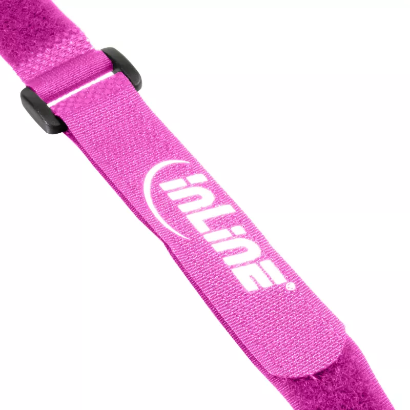 InLine kabelbinder klittenband 20 x 200 mm, 10 stuks, roze