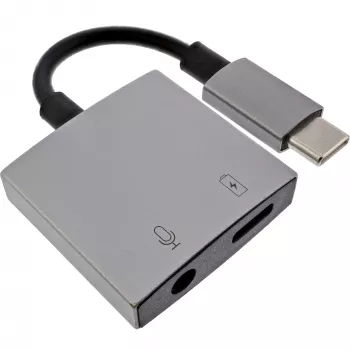 InLine USB-C audio-adapterkabel, USB-C naar 3,5-mm jack + PD 30 W