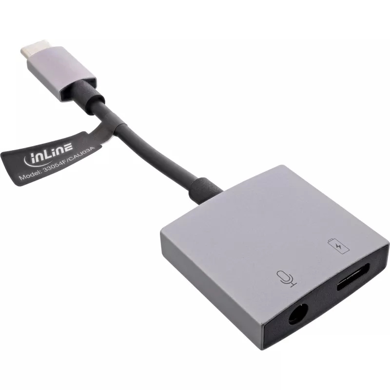 InLine USB-C audio-adapterkabel, USB-C naar 3,5-mm jack + PD 30 W