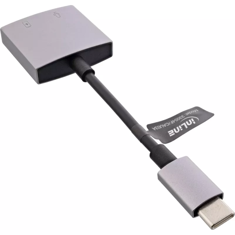 InLine USB-C audio-adapterkabel, USB-C naar 3,5-mm jack + PD 30 W