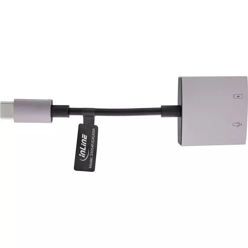 InLine USB-C audio-adapterkabel, USB-C naar 3,5-mm jack + PD 30 W