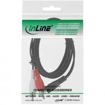 Audiokabel 2x cinch-stekker / 3,5 mm stereo-stekker 10 m InLine 89936
