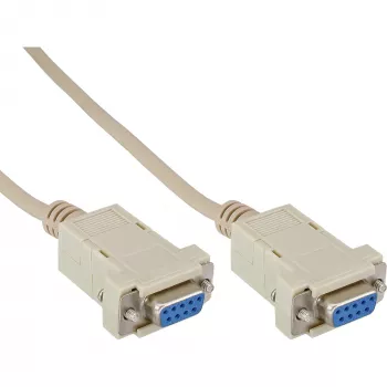 Nullmodemkabel InLine 9-polig bus/bus geklemd 2 m beige