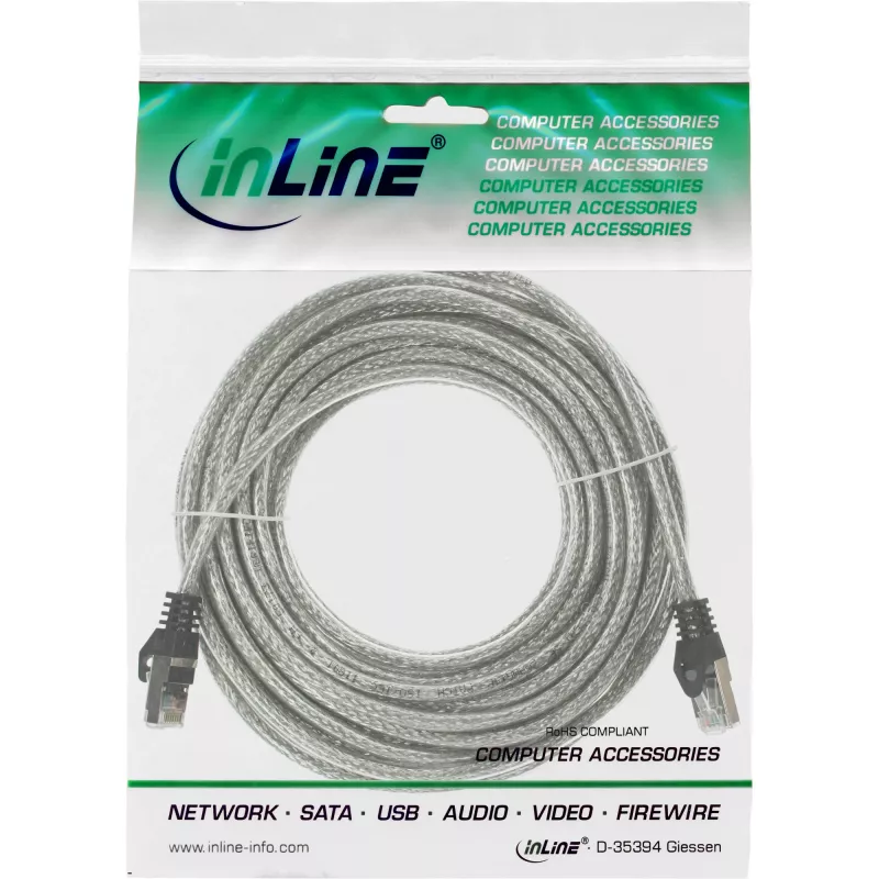 InLine patchkabel SF/UTP Cat.5e transparant 10m
