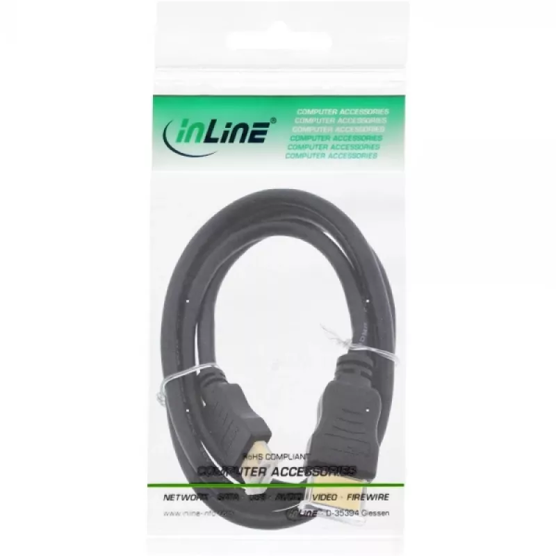 InLine HDMI-minikabel, High Speed HDMI, AM/CM, verguld, 1,5 m