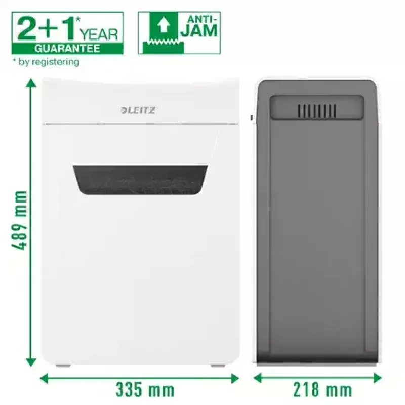 Leitz IQ Protect Premium 6M papiervernietiger 80950000, P5 microsnippers, 6 vel, 18 l, touchbediening, wit/grijs