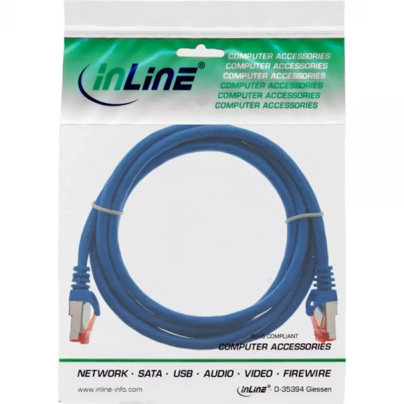 InLine patchkabel S/FTP PiMF Cat.6 250MHz PVC CCA blauw 0,25 m