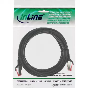 InLine patchkabel S/FTP PiMF Cat.6 250MHz PVC CCA zwart 0.3m
