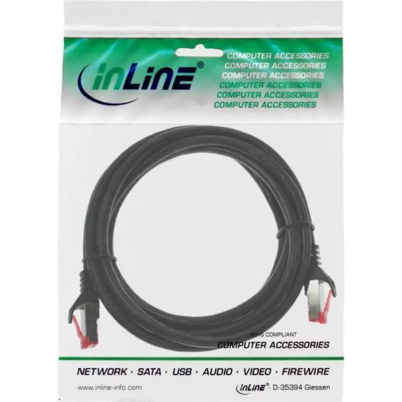 InLine patchkabel S/FTP PiMF Cat.6 250MHz PVC CCA zwart 2m