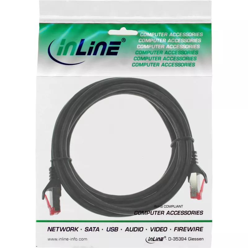 InLine patchkabel S/FTP PiMF Cat.6 250MHz PVC CCA zwart 3m