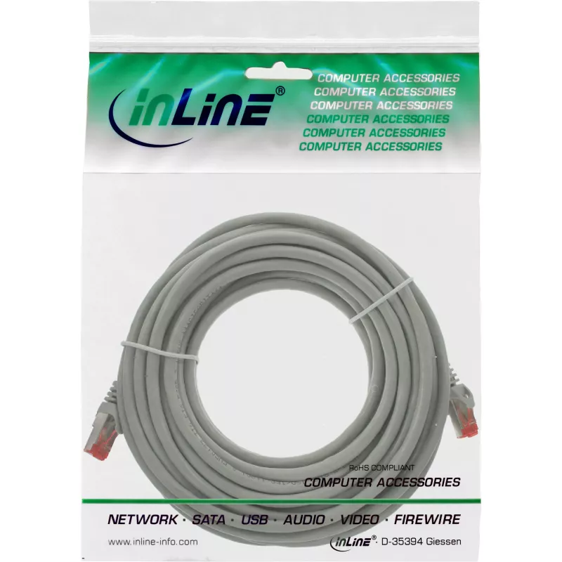 InLine patchkabel S/FTP PiMF Cat.6 250MHz PVC CCA grijs 7,5 m