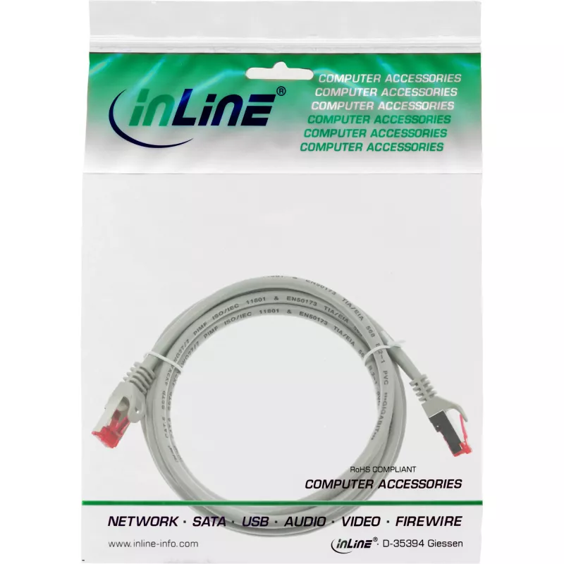 InLine patchkabel S/FTP PiMF Cat.6 250MHz PVC CCA grijs 1,5m