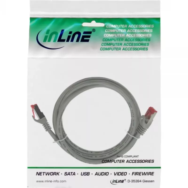 InLine Patchkabel S/FTP PiMF Cat.6 250MHz PVC CCA grijs 0,5m