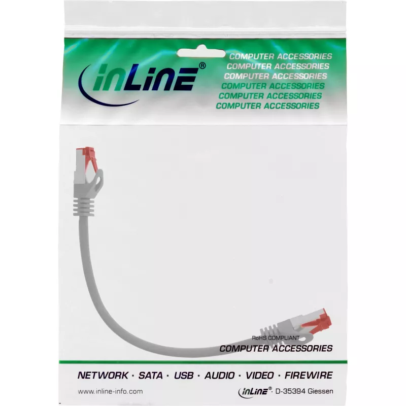 InLine Patchkabel S/FTP PiMF Cat.6 250MHz PVC CCA grijs 0,25m