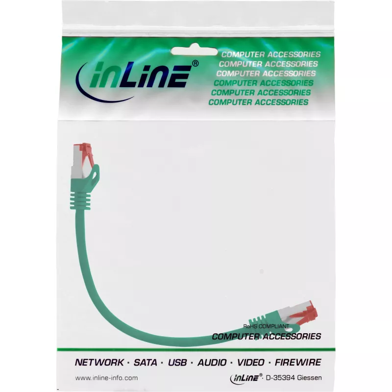 InLine Patchkabel S/FTP PiMF Cat.6 250MHz PVC CCA groen 0,25m