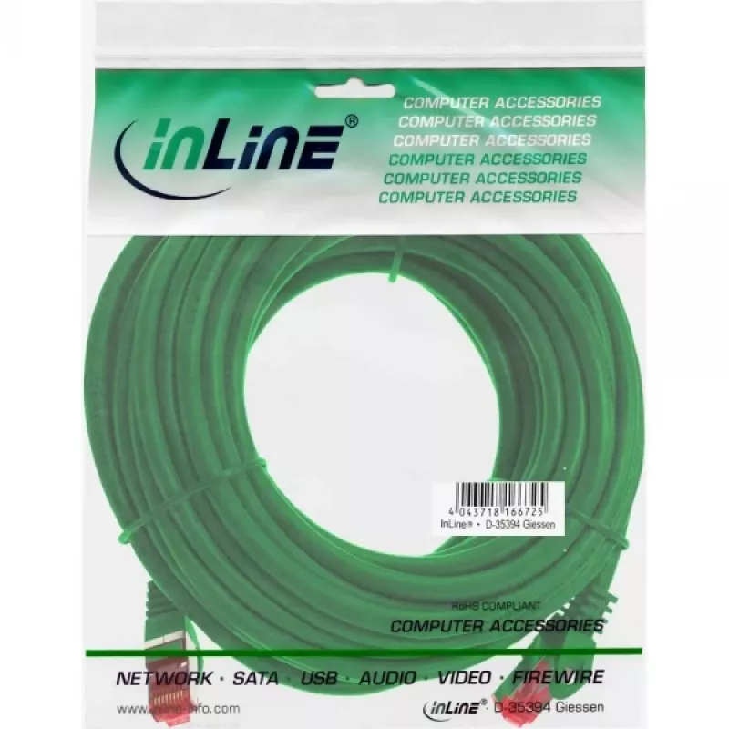 InLine Patchkabel S/FTP PiMF Cat.6 250MHz PVC CCA groen 10m