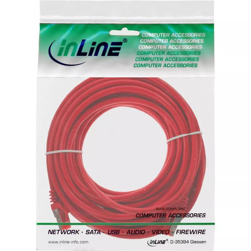 InLine patchkabel S/FTP PiMF Cat.6 250MHz PVC CCA rood 7,5m