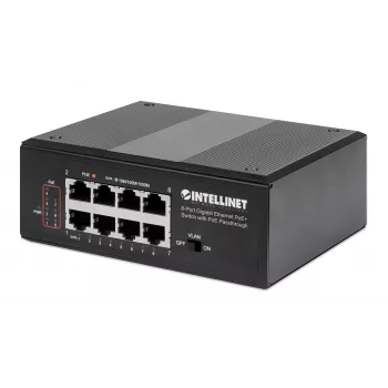 Industriële switch Intellinet 8-poorts Gigabit Ethernet PoE+