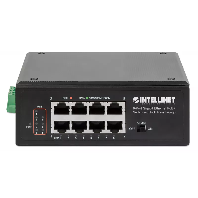Industriële switch Intellinet 8-poorts Gigabit Ethernet PoE+