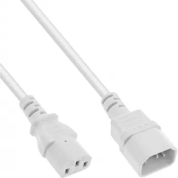Stroomkabel verlengstuk C13 C14 InLine 16631W 1m wit